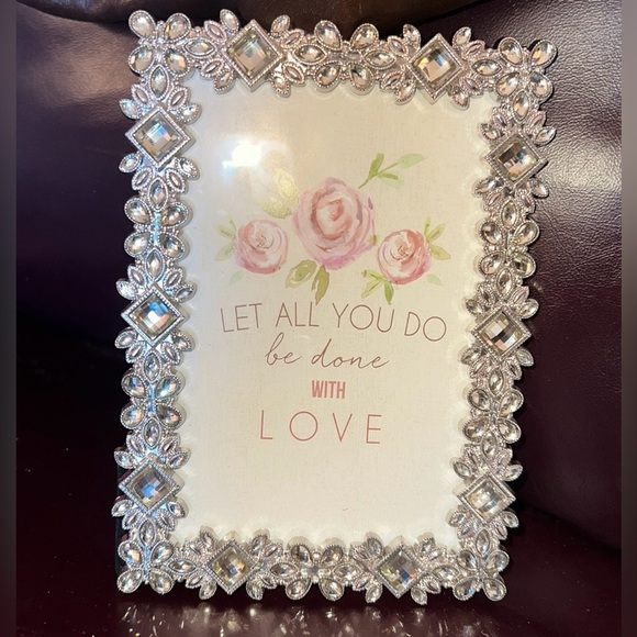 Luxe Collection Picture Photo 4 x 6 Frame NEW with Tags Silver Clear Crystals - Picture 7 of 15